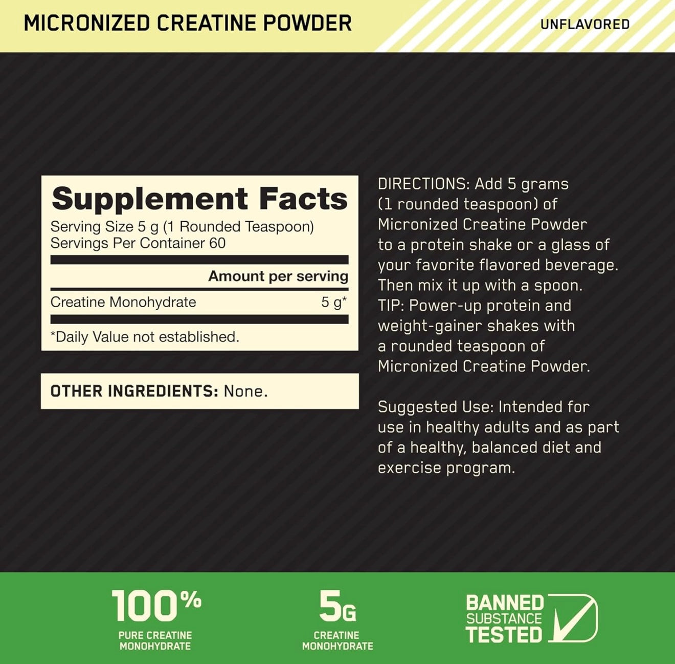 Optimum Nutrition Micronized Creatine Powder - 300g